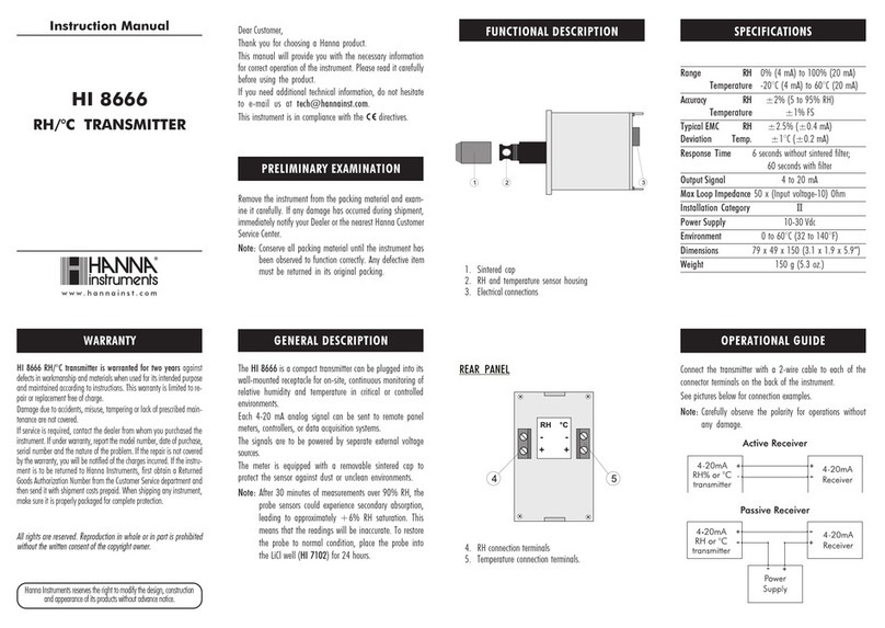 Hanna Instruments HI 8666 instruction manual