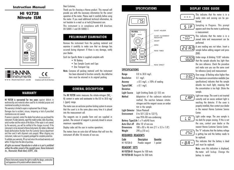 Hanna Instruments HI 93728 User manual