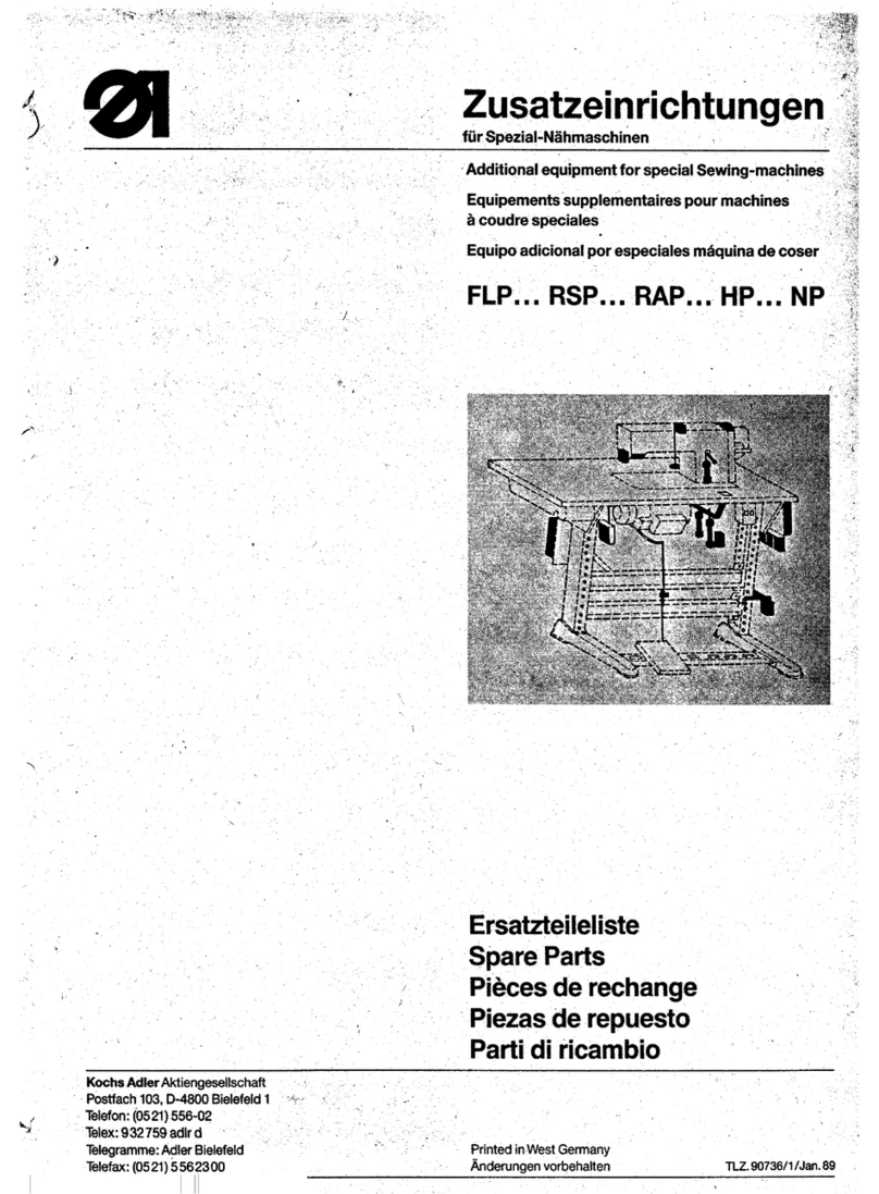 Duerkopp Adler FLP Series Additional guide User manual Duerkopp Adler FLP Series Additional guide User manual