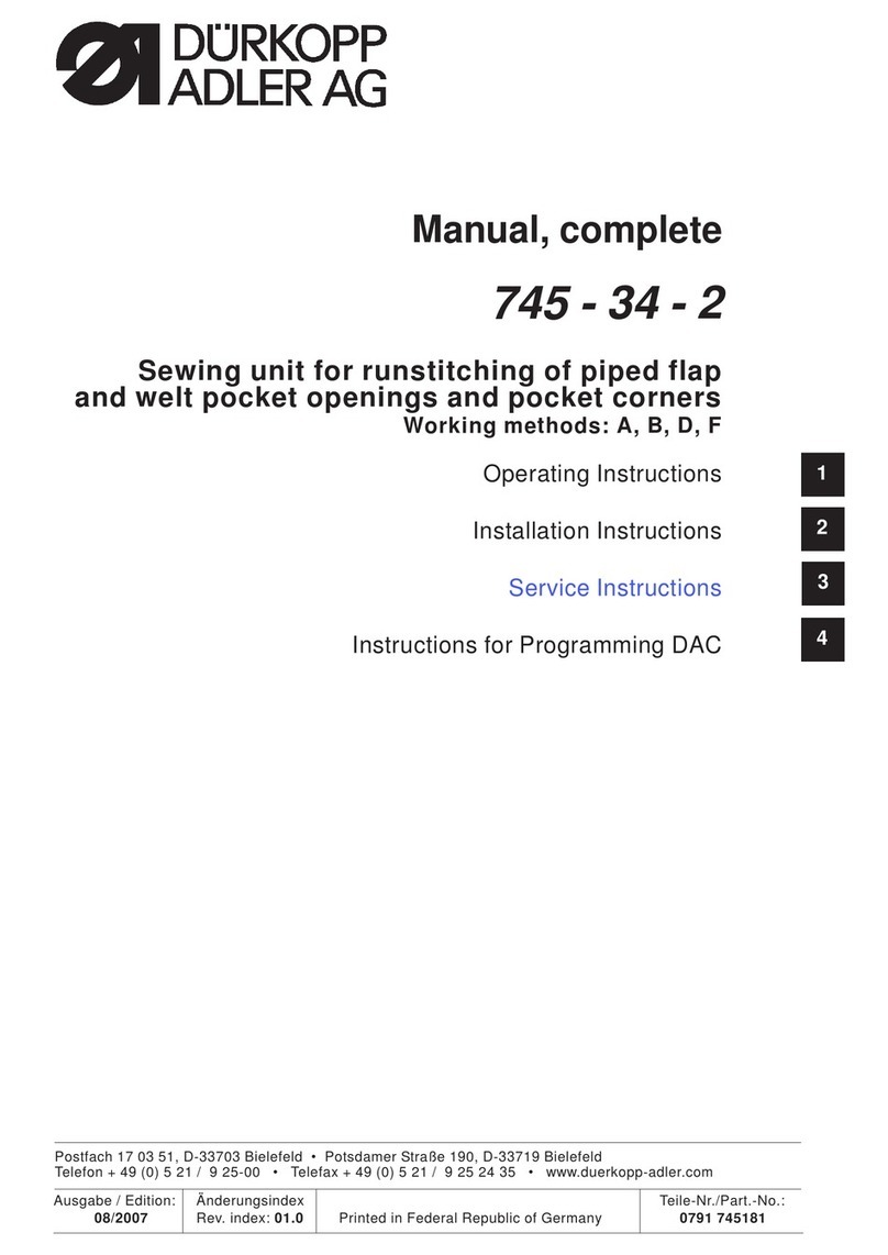 DURKOPP ADLER 745-34-2 installation instructions