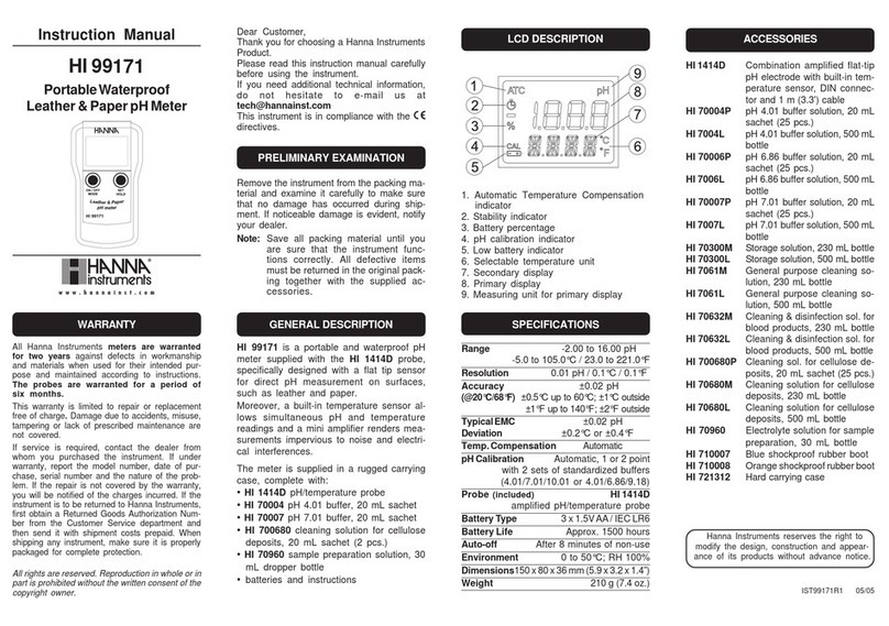 Hanna Instruments HI 99171 User manual