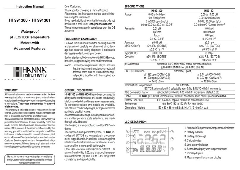 Hanna Instruments HI 991301 User manual