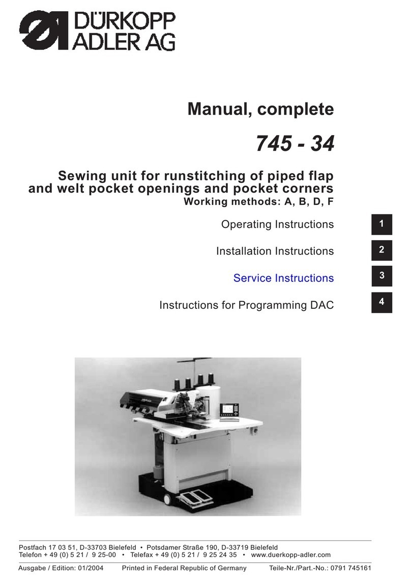 Duerkopp Adler 745-34 Operating instructions