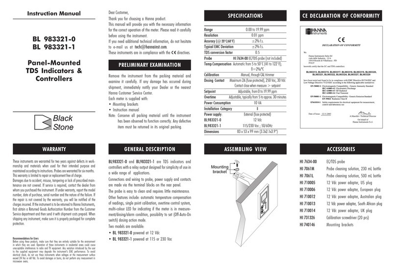 Hanna Instruments BL 983321-0 instruction manual