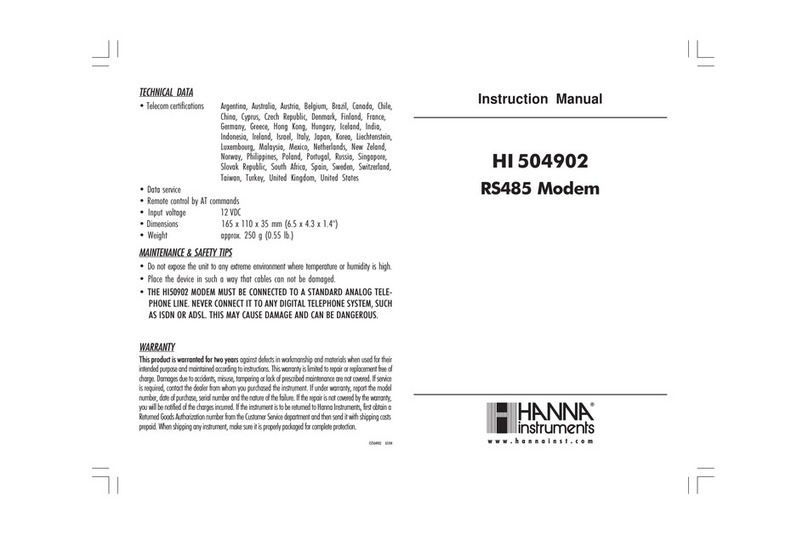 Hanna Instruments HI 504902 instruction manual Hanna Instruments HI 504902 instruction manual