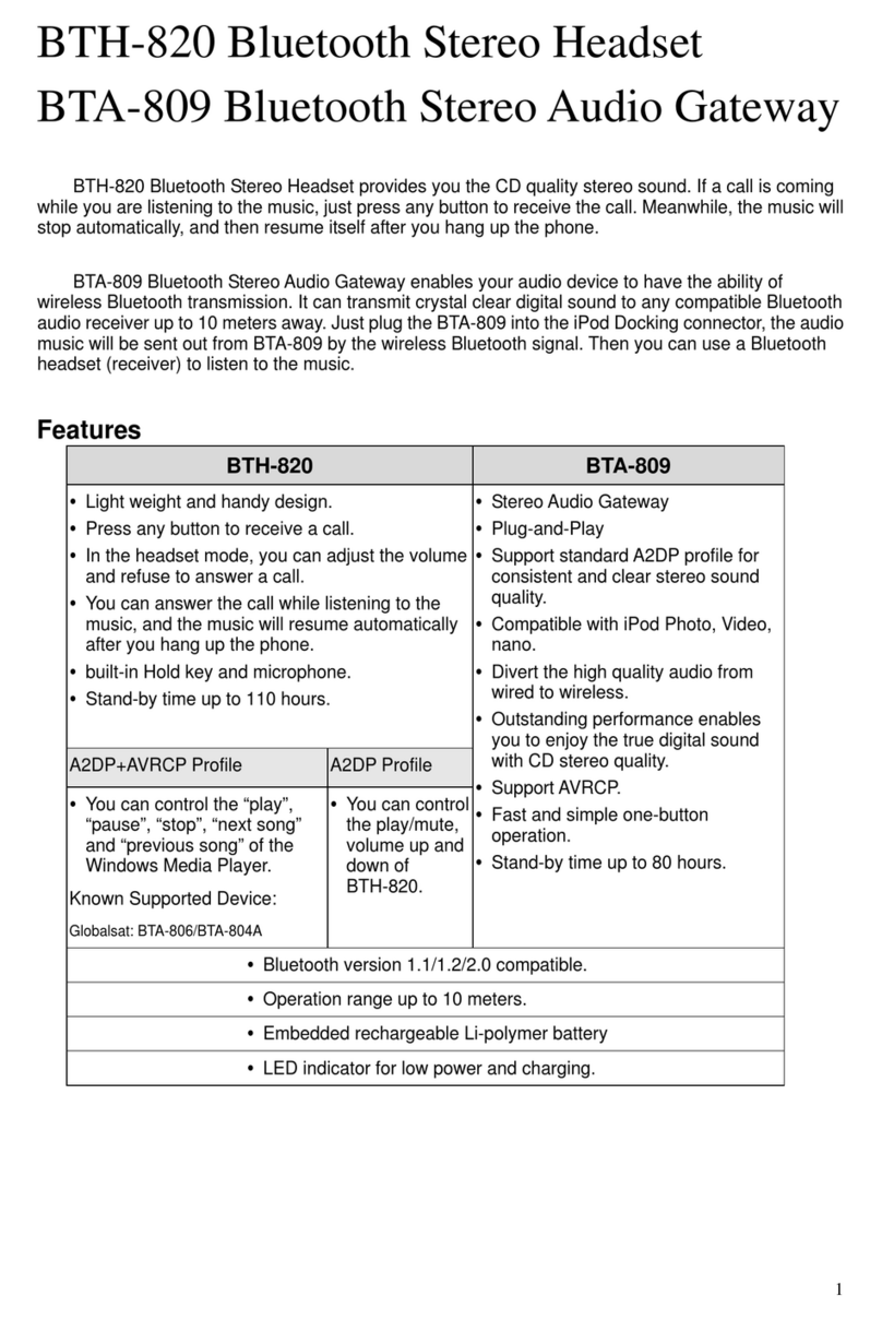 Global Sat BTH-820 user manual