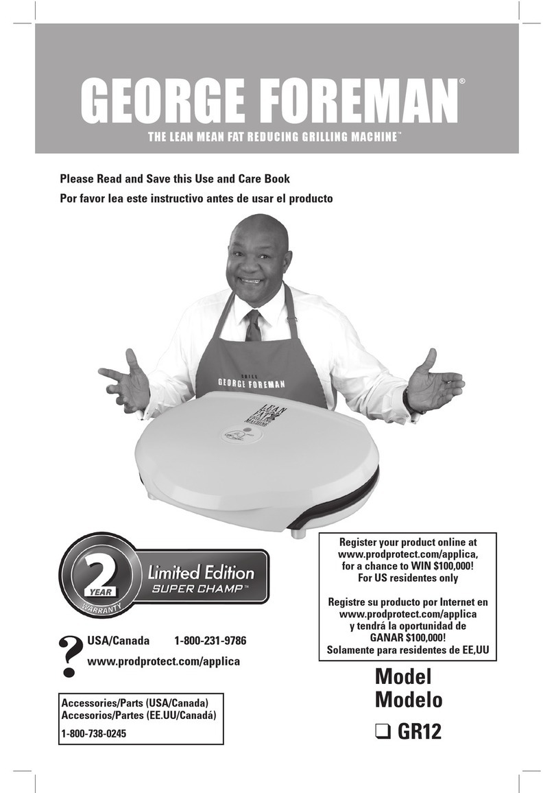 George Foreman Super Champ GR12 Installation instructions