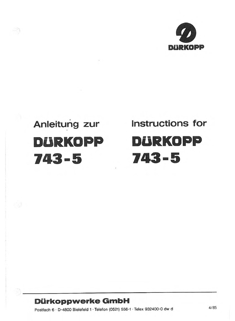 Duerkopp Adler 743-5 User manual Duerkopp Adler 743-5 User manual