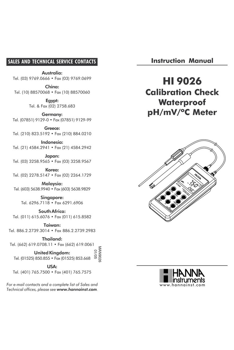 Hanna Instruments HI 9026 instruction manual