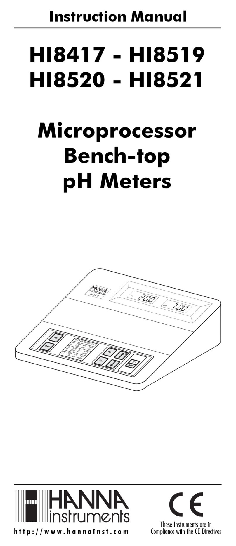Hanna Instruments HI8417 User manual
