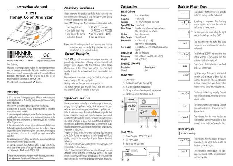 Hanna Instruments C 221 User manual