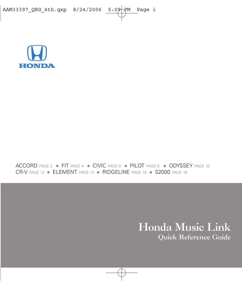 Honda Music Link Quick reference guide