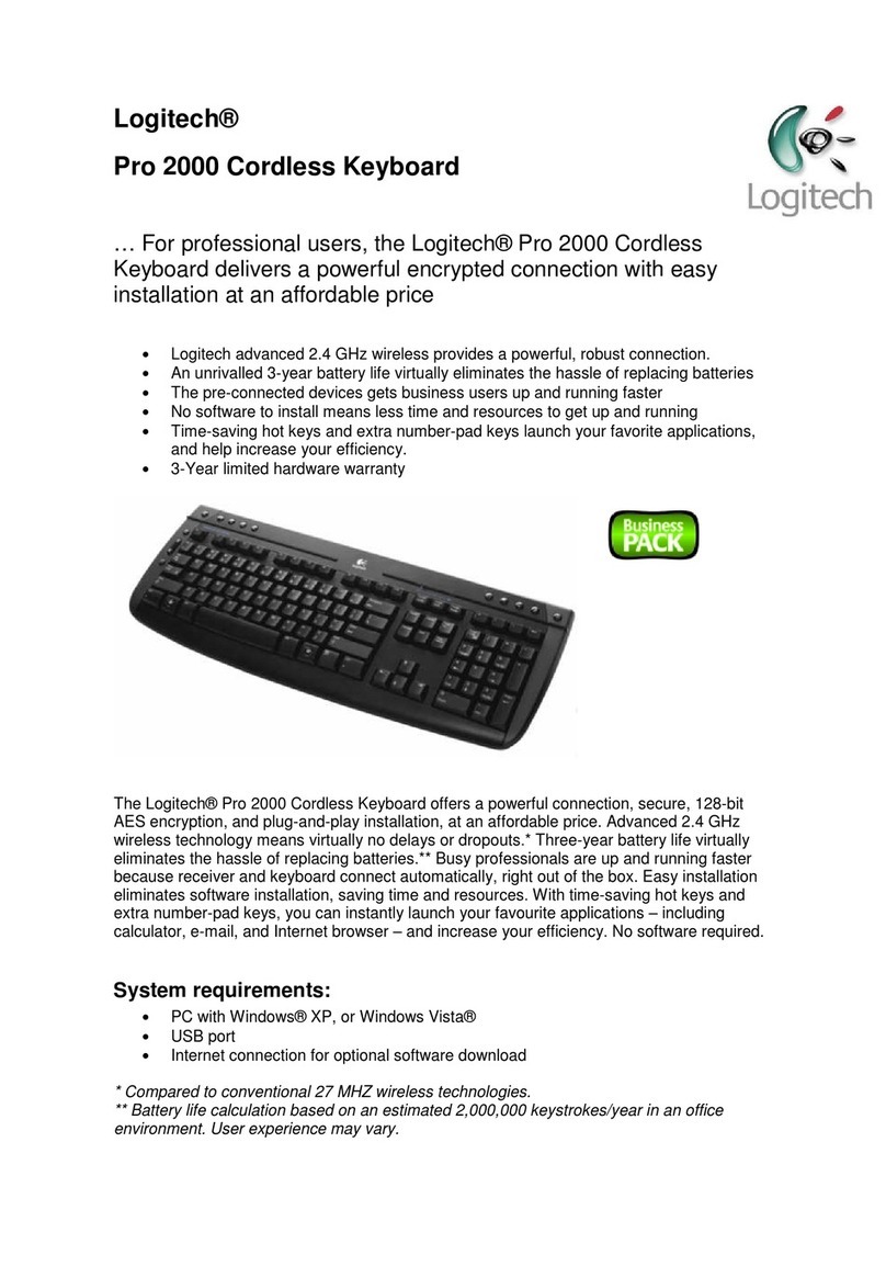 Logitech PRO 2000 User manual Logitech PRO 2000 User manual