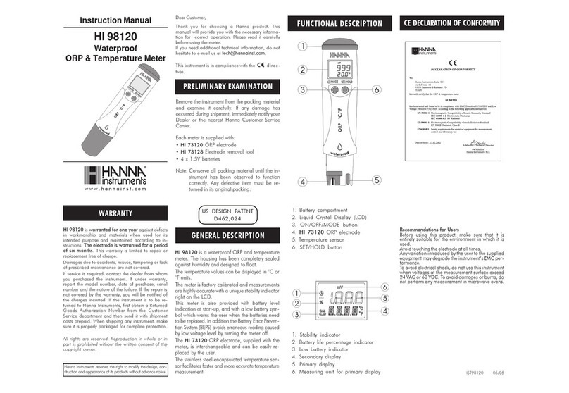 Hanna Instruments HI 9812-0 User manual