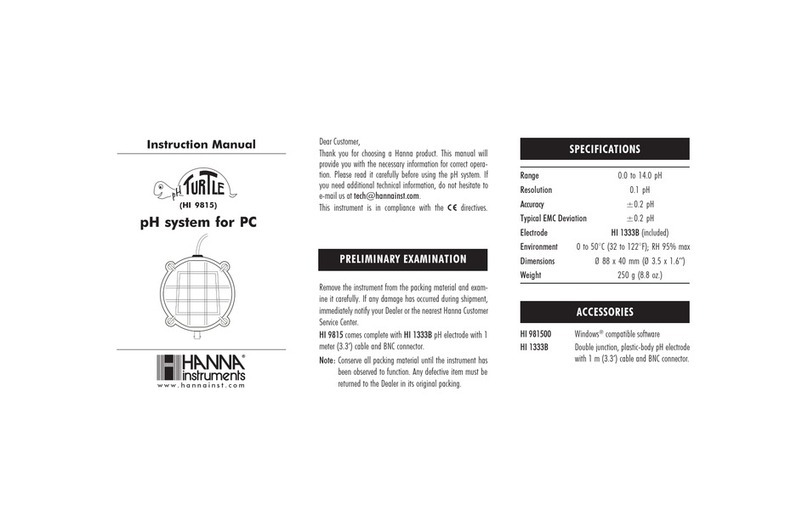 Hanna Instruments HI 9815 instruction manual Hanna Instruments HI 9815 instruction manual