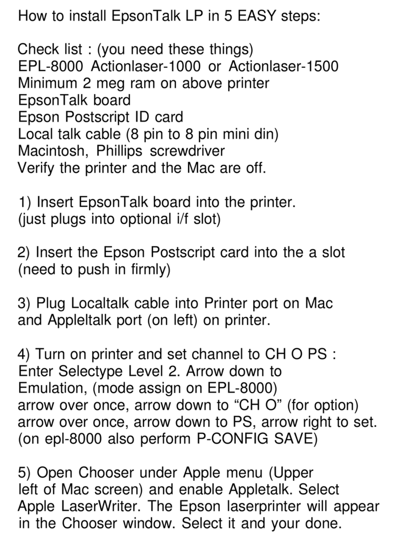 Epson EpsonTalk LP install guide