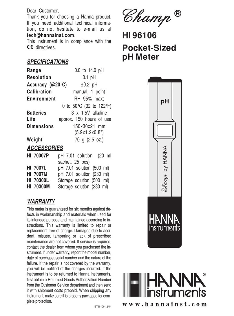 Hanna Instruments Champ HI 96106 User manual Hanna Instruments Champ HI 96106 User manual