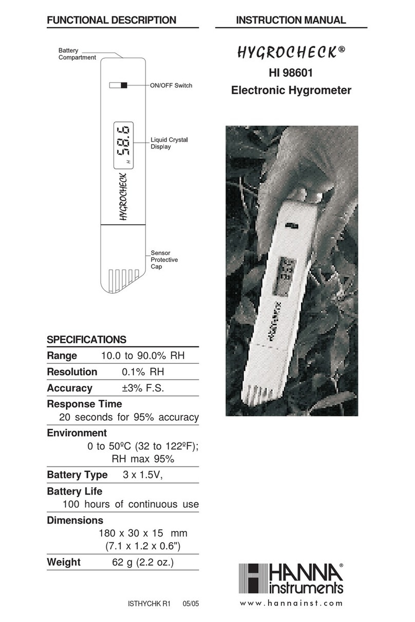 Hanna Instruments HYGROCHECK HI 98601 User manual
