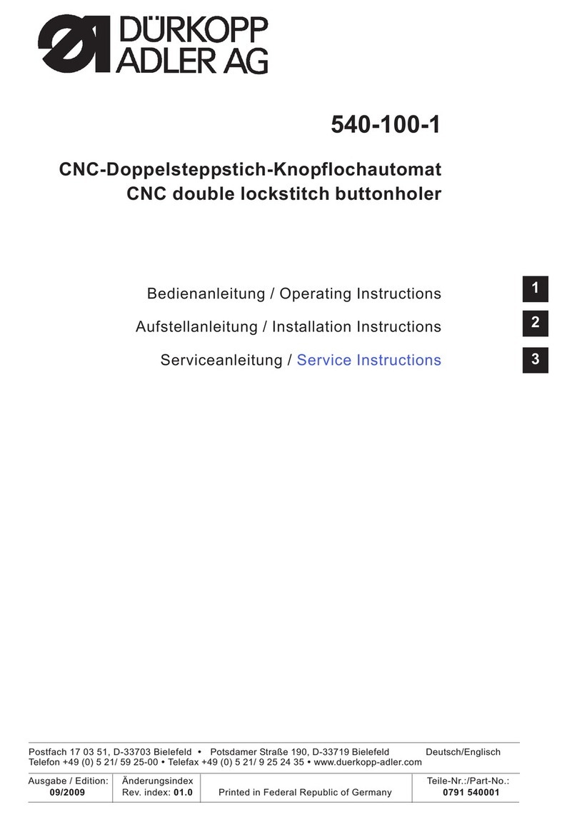 Duerkopp Adler 540-100-1 Operating instructions Duerkopp Adler 540-100-1 Operating instructions