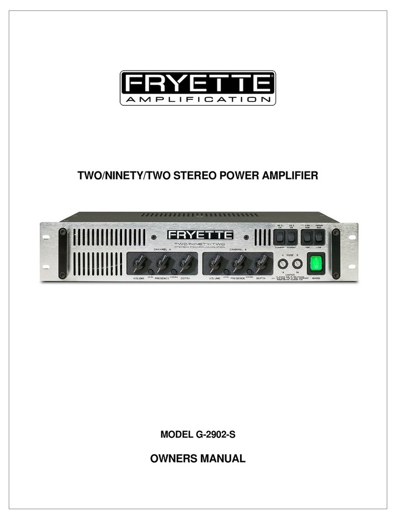 Fryette G-2902-S owner's manual