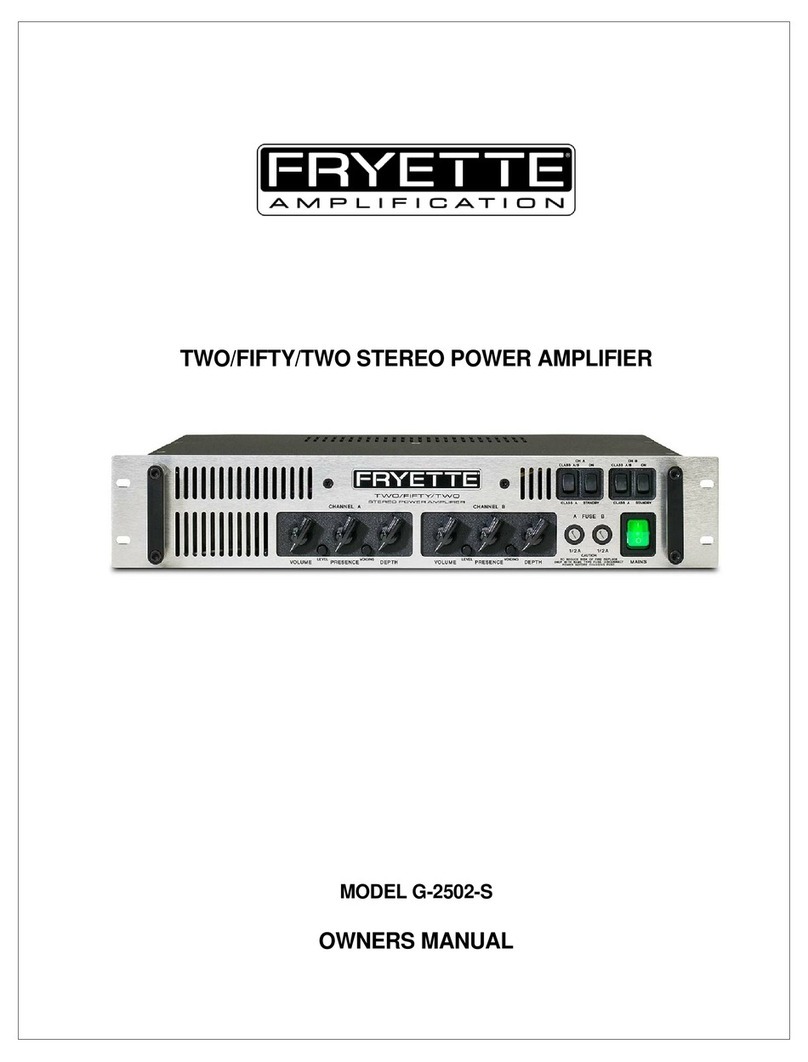 Fryette G-2502-S User manual