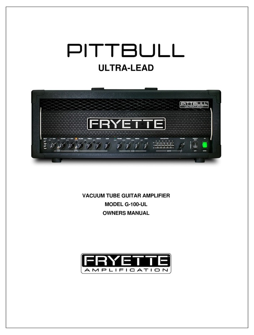 Fryette Pittbull Ultra-Lead G-100-UL owner's manual Fryette Pittbull Ultra-Lead G-100-UL owner's manual