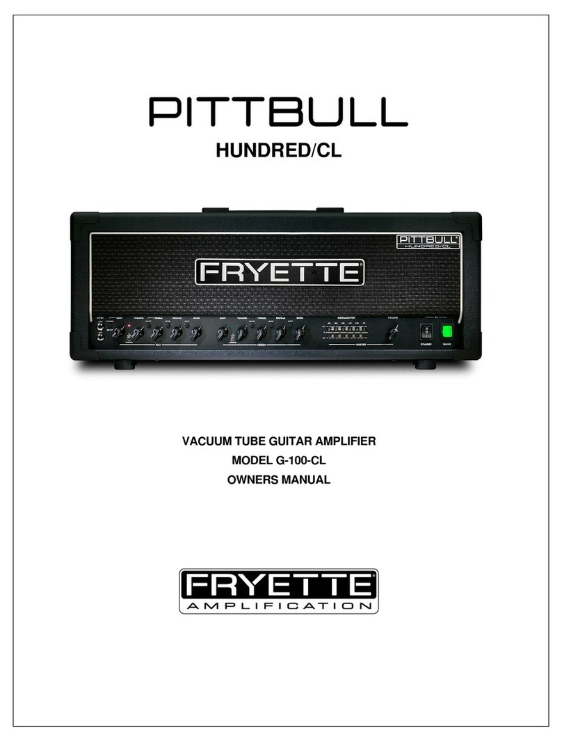 Fryette Pittbull Hundred/CL G-100-CL owner's manual