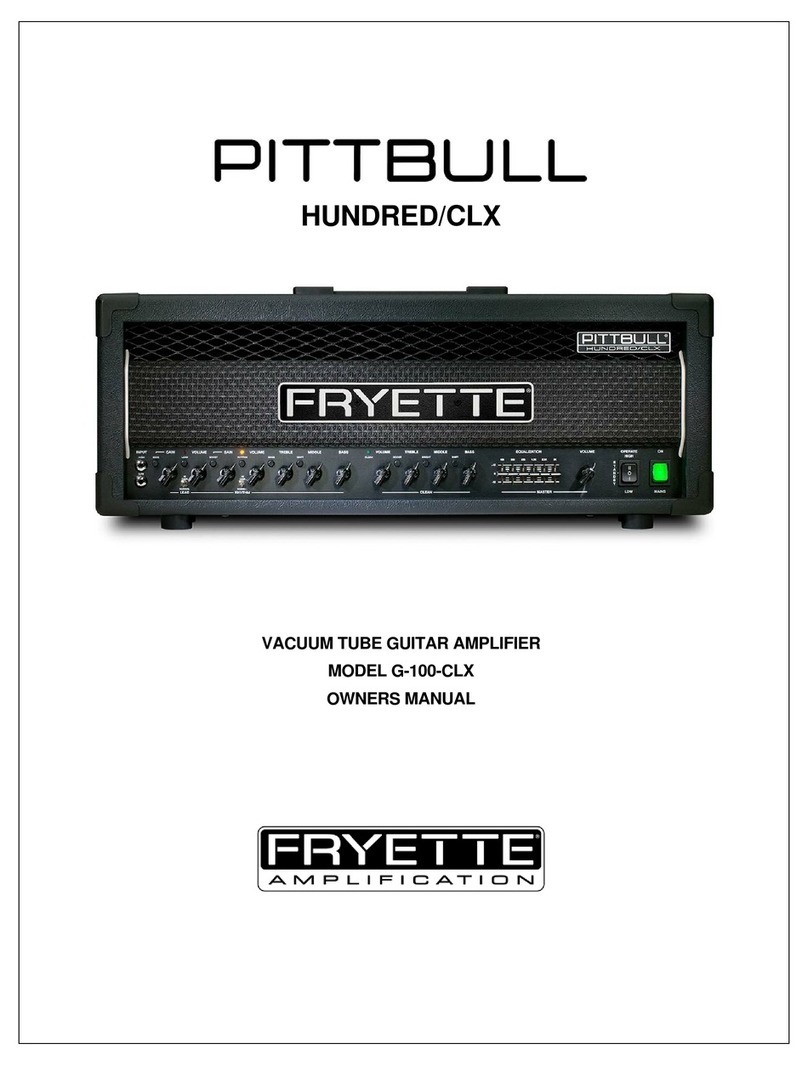 Fryette Pittbull Hundred/CLX G-100-CLX owner's manual
