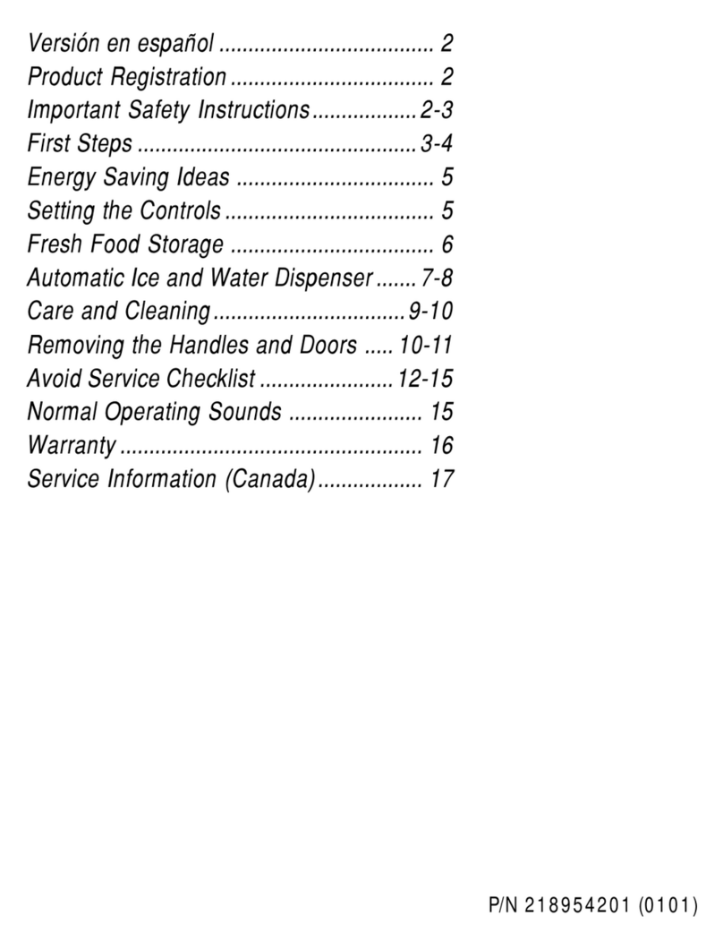 Frigidaire Refrigerator owner's guide