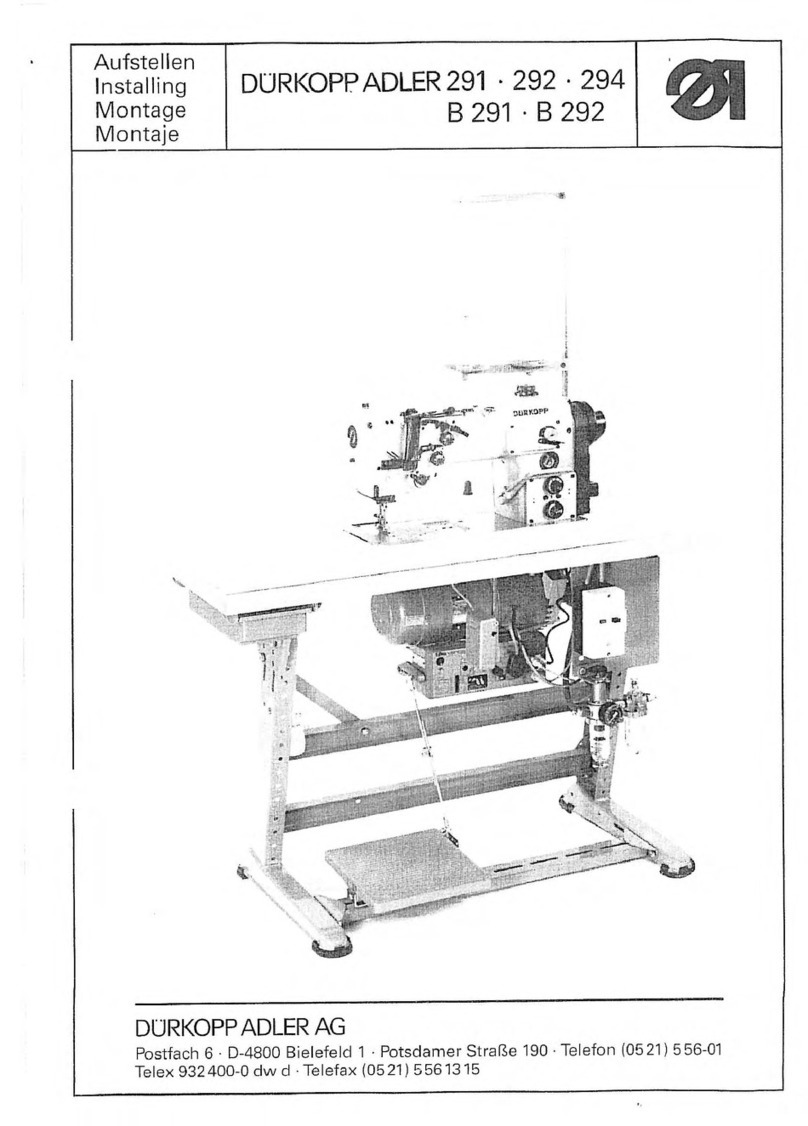Duerkopp Adler 291 Instruction Manual Duerkopp Adler 291 Instruction Manual