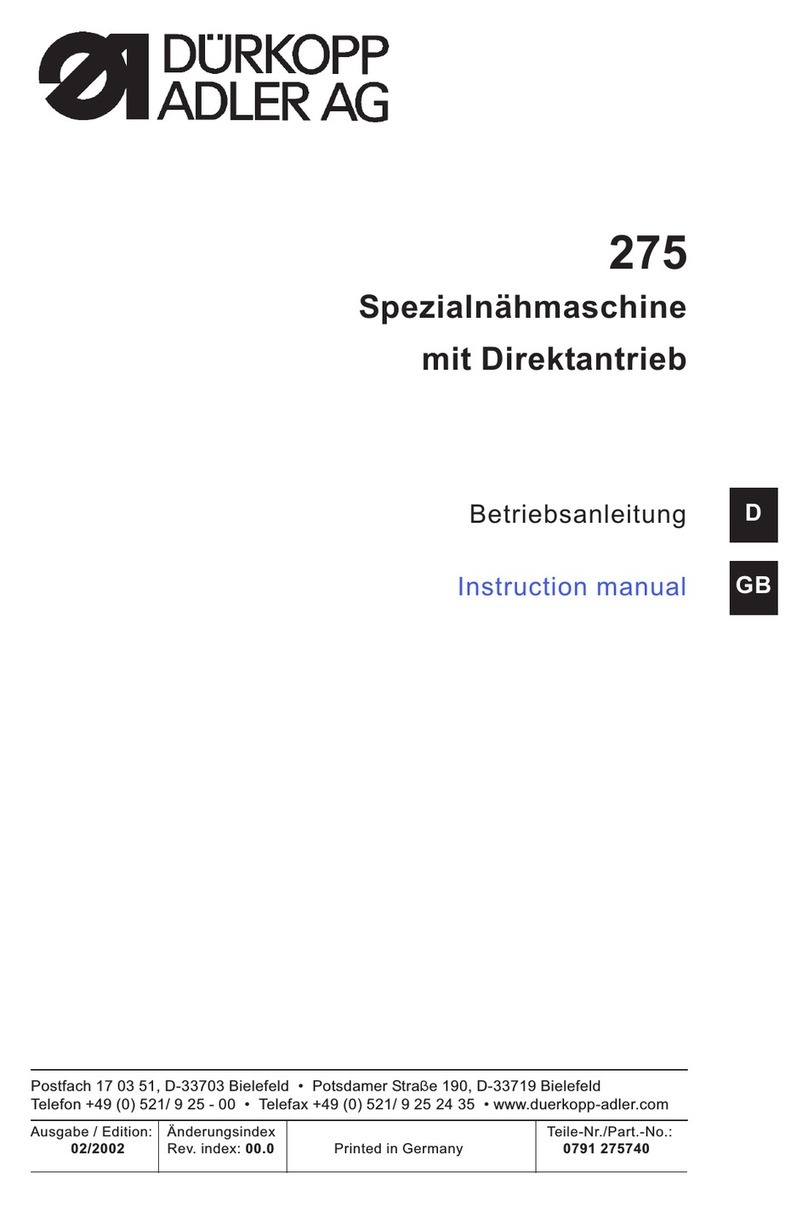 Duerkopp Adler 275 User manual