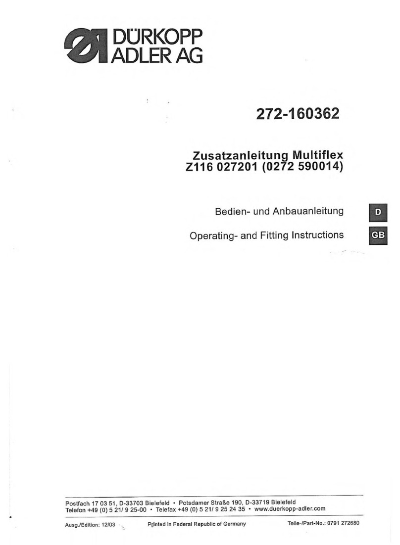 Duerkopp Adler 272-160362 User manual