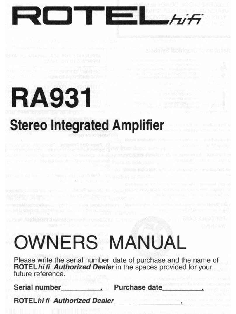 Rotel RA-931 owner's manual