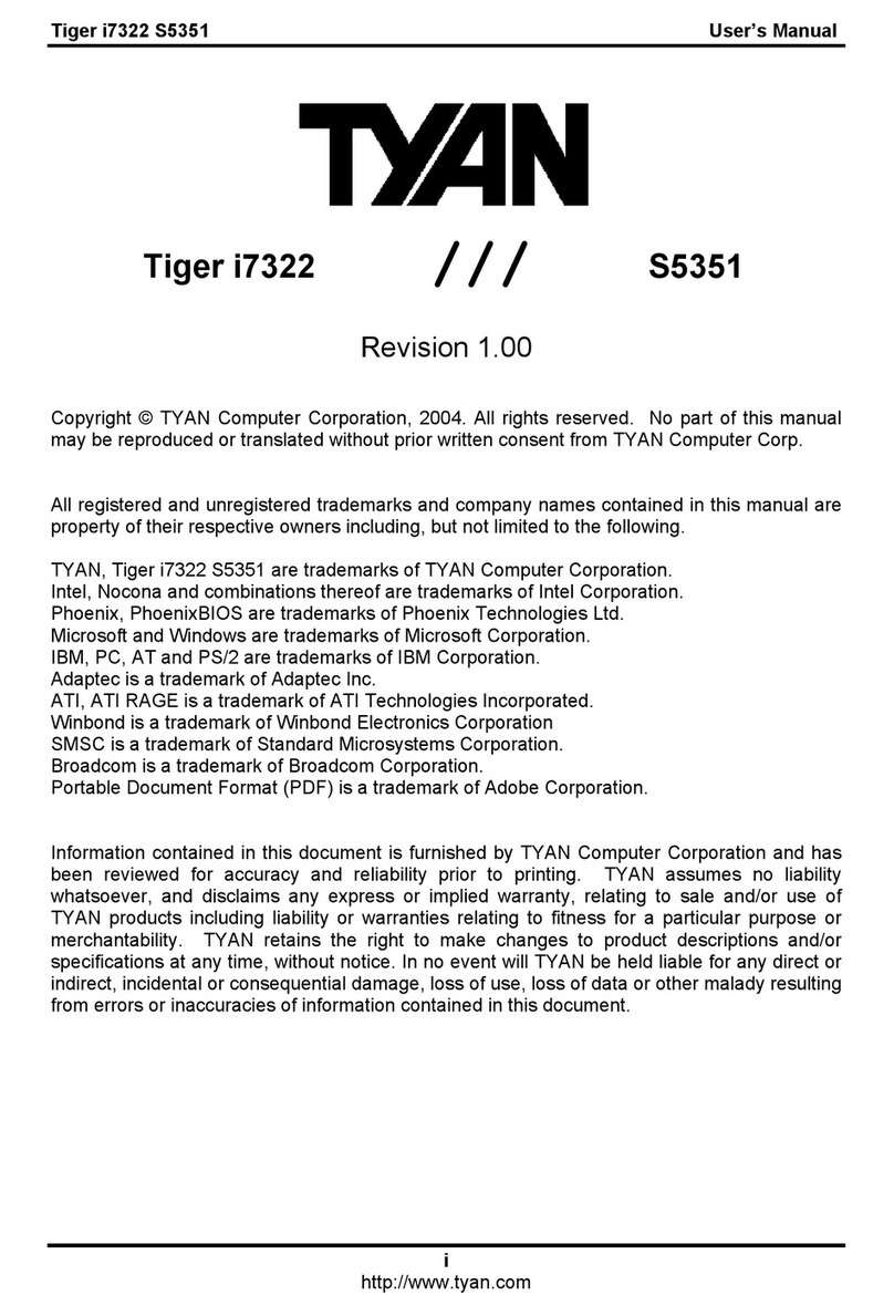 TYAN Tiger i7322 S5351 user manual