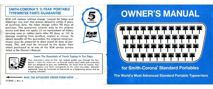 Smith Corona Standard Portables owner's manual