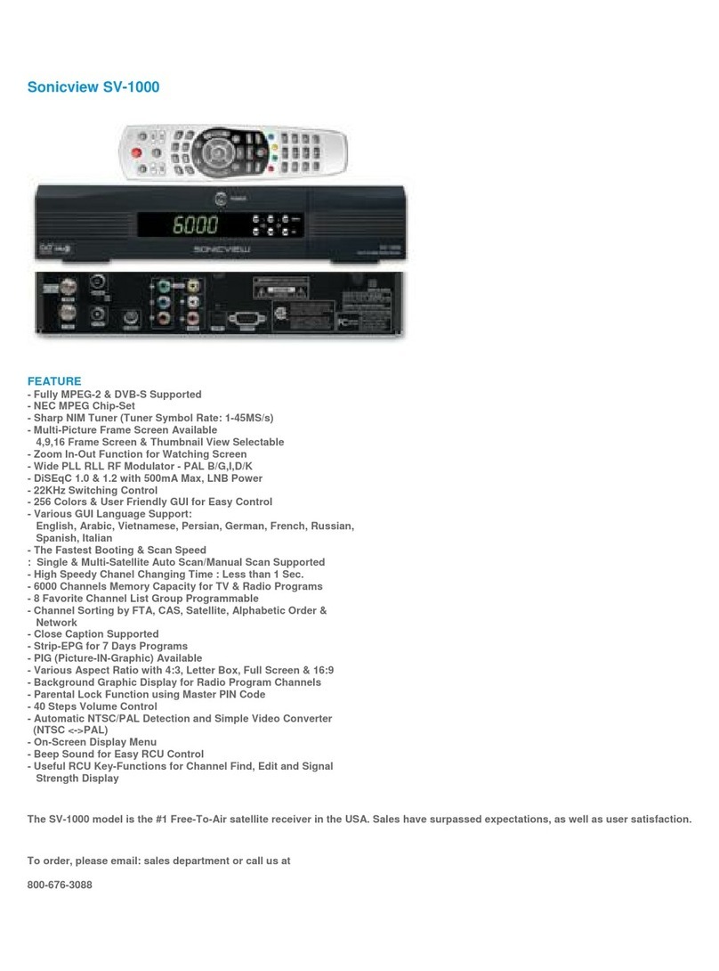 Sonicview SV-1000 User manual