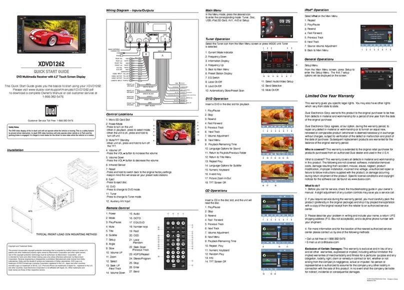 Dual XDVD1262 quick start guide