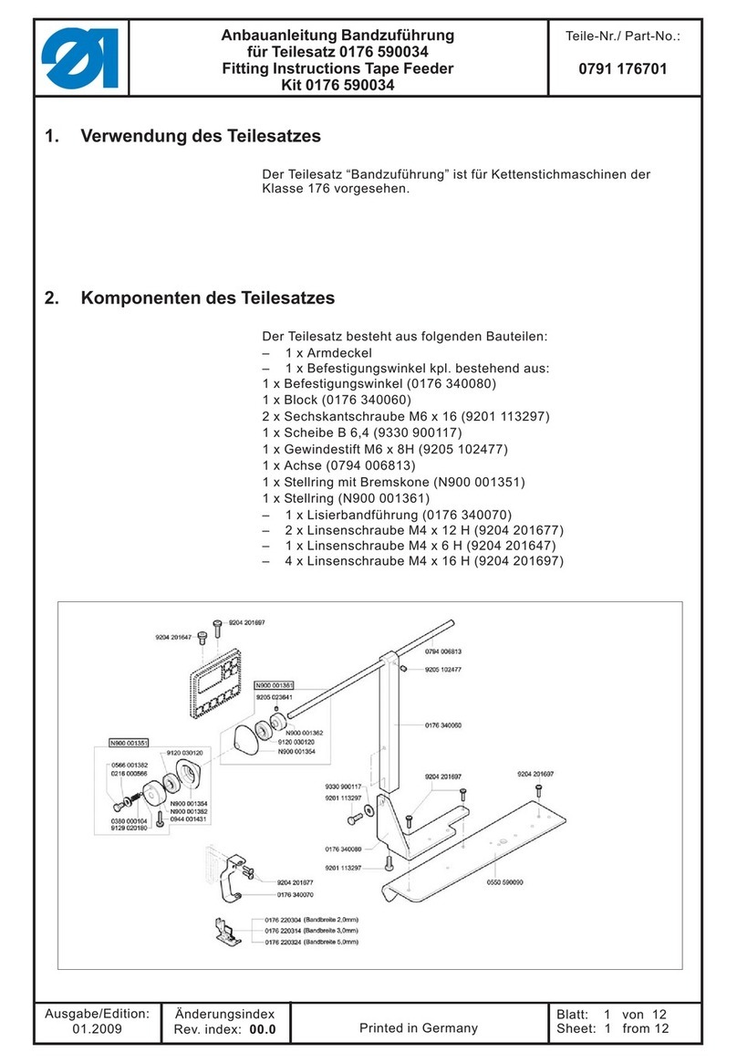 Duerkopp Adler Tape Feeder User manual Duerkopp Adler Tape Feeder User manual
