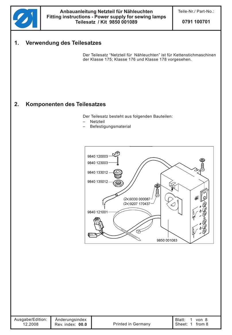 Duerkopp Adler 175 Accessory guide