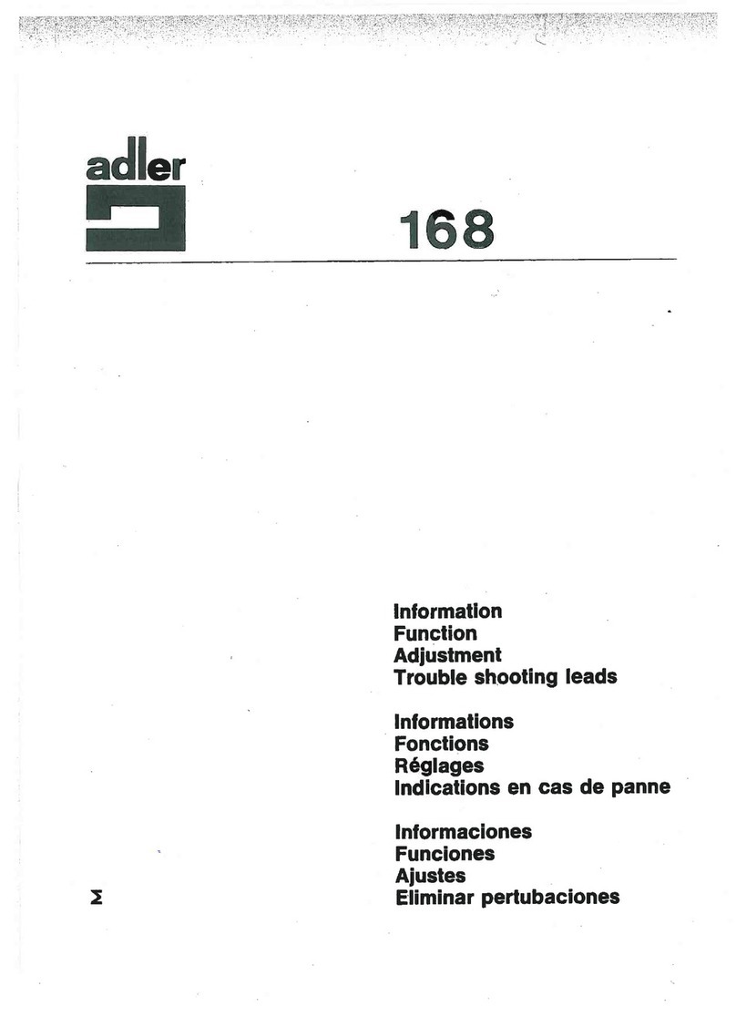 Adler 168 User manual