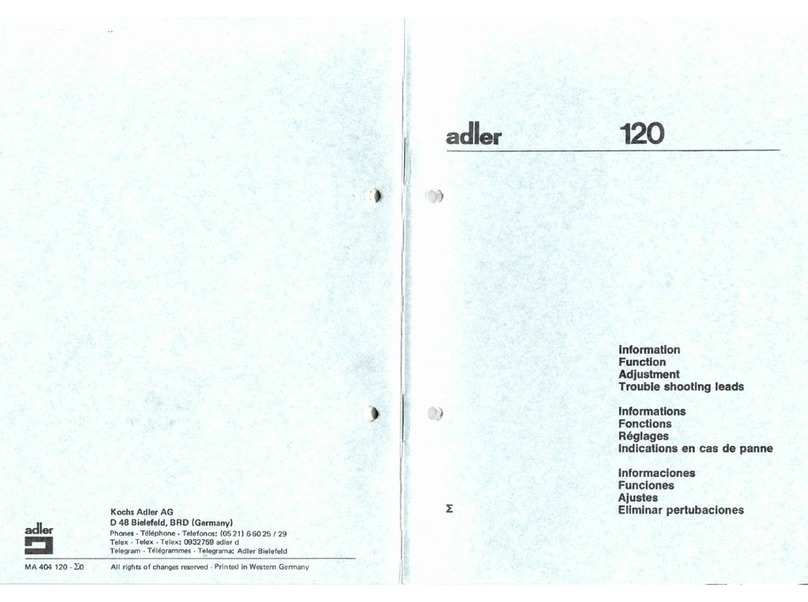 Adler 120 Service manual