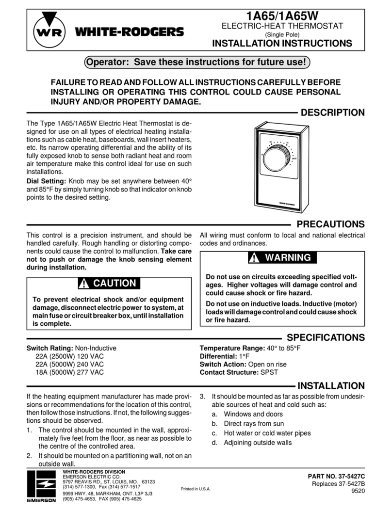 White Rodgers 1A65W installation instructions