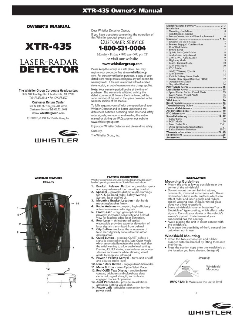 Whistler XTR-435 User manual