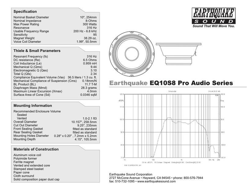 EarthQuake EQ10S8 Pro Audio Series User manual