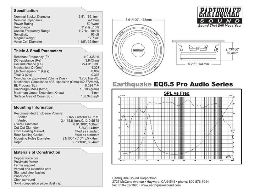 EarthQuake EQ6.5 Pro Audio Series specification