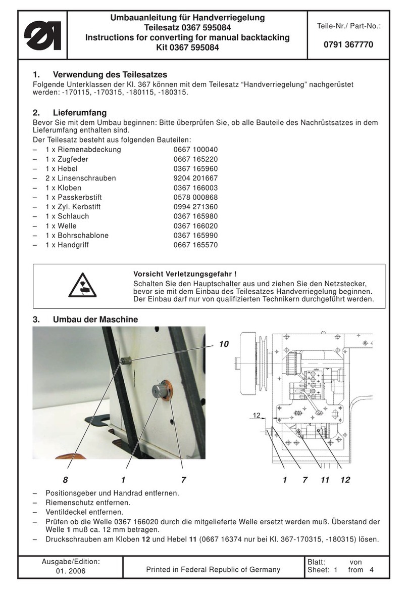 DURKOPP ADLER Kit 0367 595084 User manual DURKOPP ADLER Kit 0367 595084 User manual