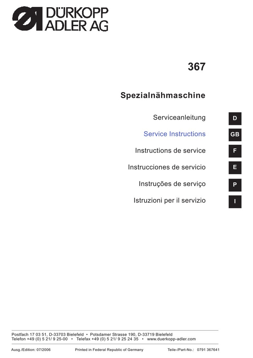 DURKOPP ADLER 367 Service instructions