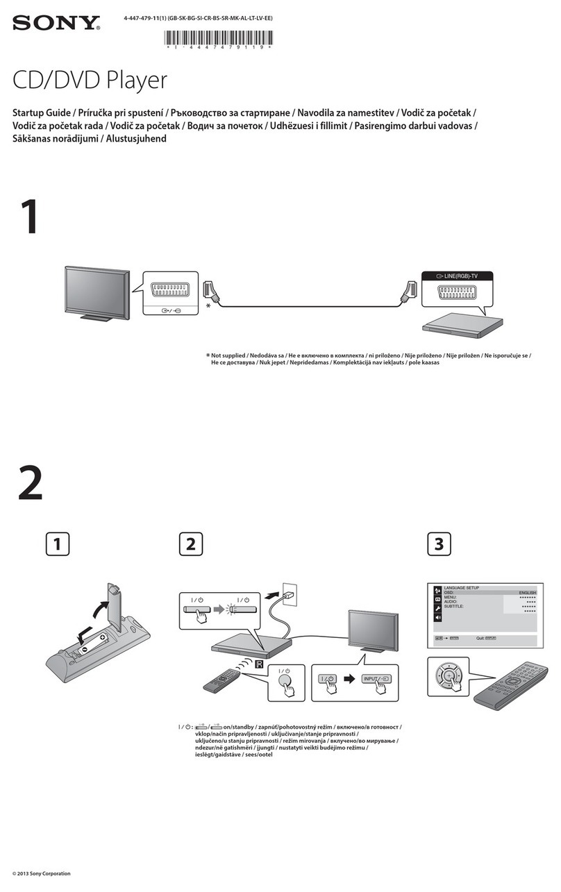 Sony DVP-SR170 Startup guide