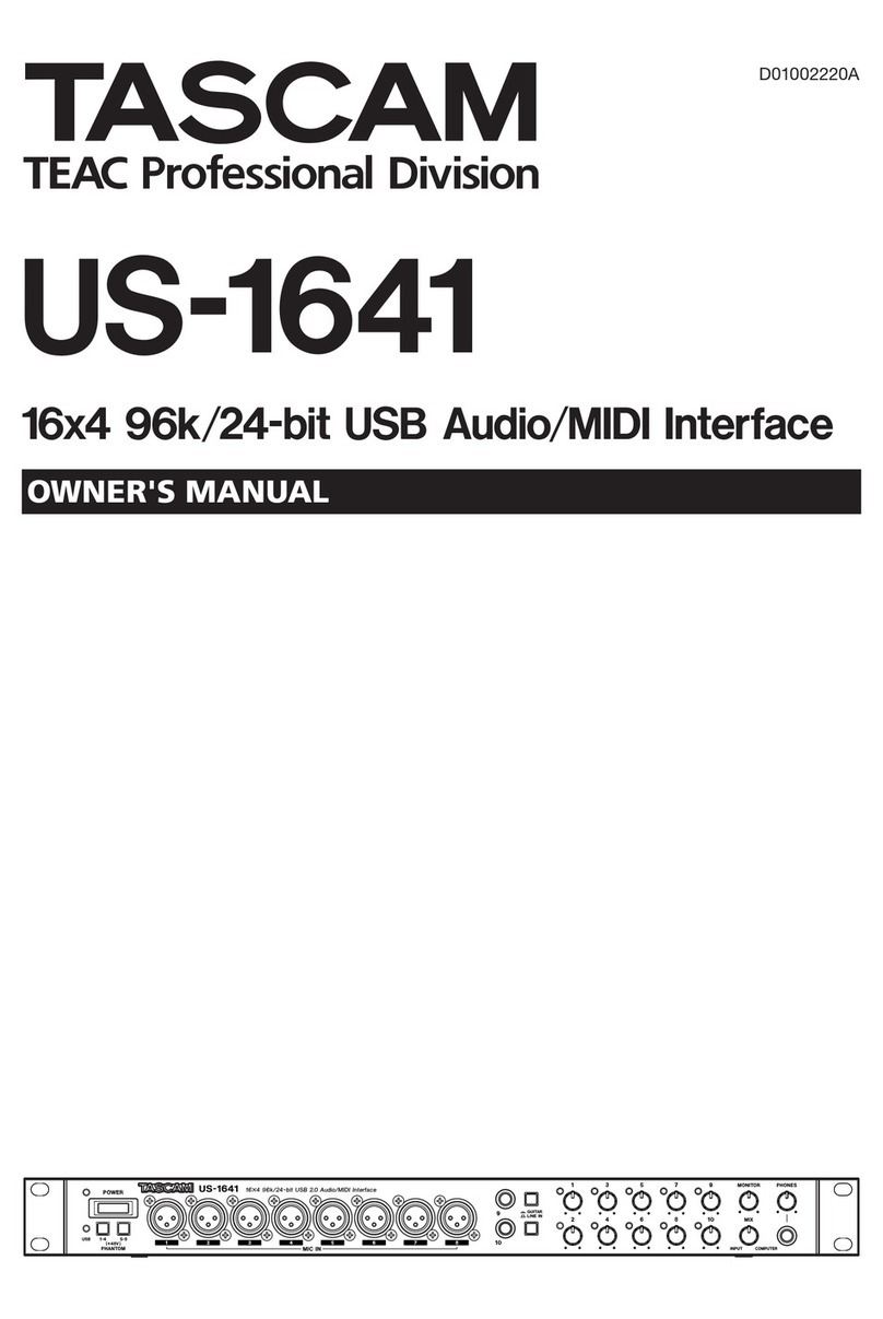 Tascam US-1641 owner's manual
