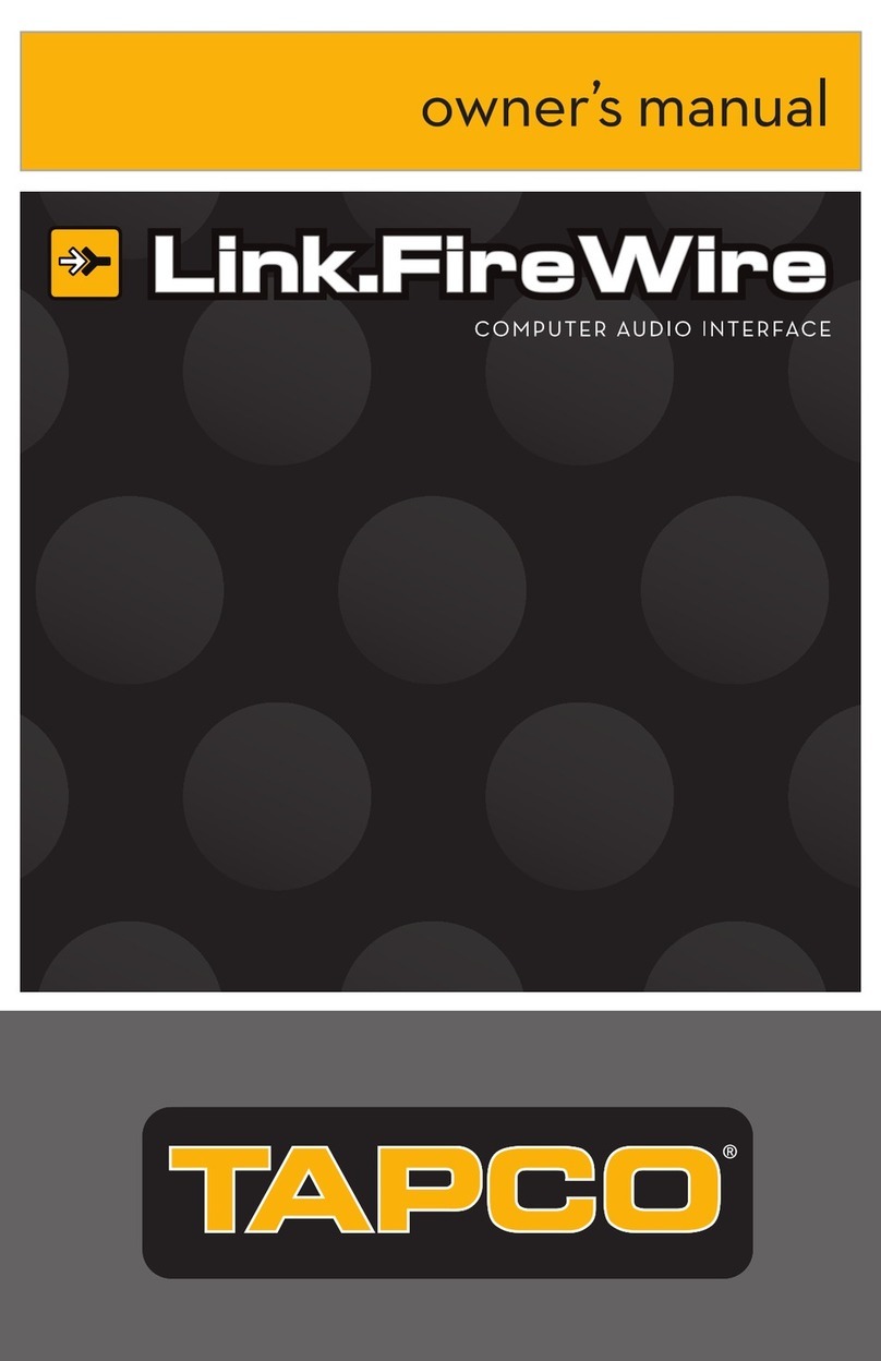 Tapco Link.FireWire owner's manual